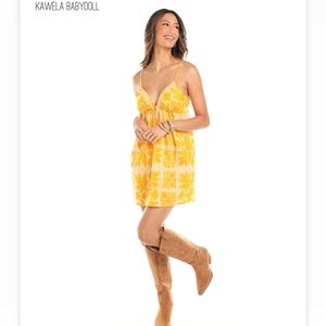 Yellow Papaya Manuhealii Kawela Babydoll Dress
